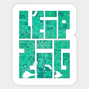 Leipzig, Saxony, Germany City Map Typography - Watercolor Sticker